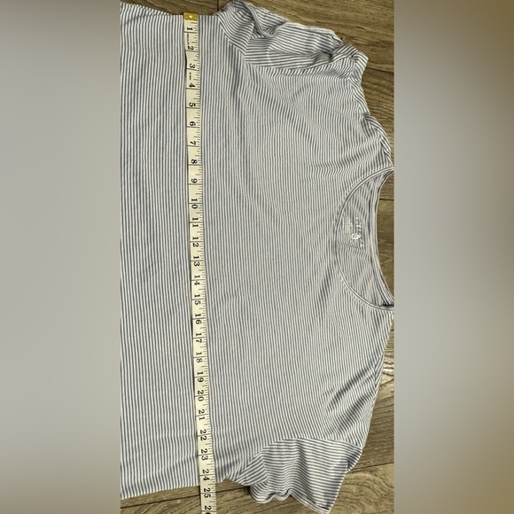 💙 Terra & Sky Women’s Crewneck Tee – Oxford Blue Stripe, Plus Size 1X  💙 - Picture 8 of 8